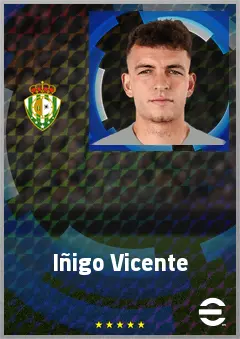 Iñigo Vicente eFootball 2026 player card, 73 OVR LWF
