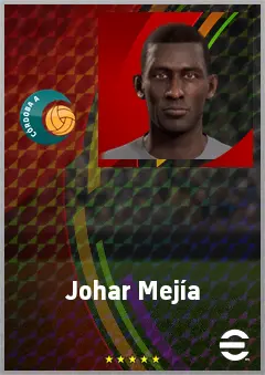 Johar Mejía eFootball 2026 player card, 66 OVR CF