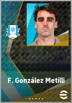 F. González Metilli eFootball 2026 player card, 73 OVR AMF