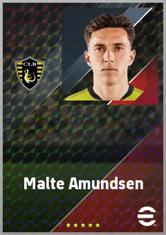 Malte Amundsen eFootball 2026 player card, 72 OVR LB
