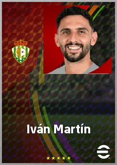 Iván Martín eFootball 2026 player card, 76 OVR AMF