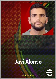 Javi Alonso eFootball 2026 player card, 67 OVR CMF