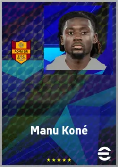 Manu Koné eFootball 2026 player card, 78 OVR CMF