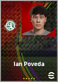 Ian Poveda eFootball 2026 player card, 70 OVR RMF