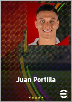 Juan Portilla eFootball 2026 player card, 74 OVR DMF