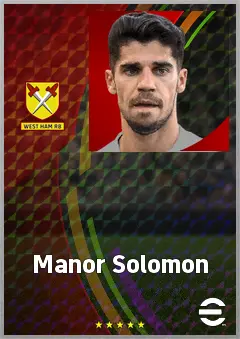 Manor Solomon eFootball 2026 player card, 75 OVR LWF