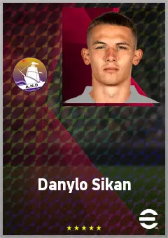 Danylo Sikan eFootball 2026 player card, 70 OVR CF