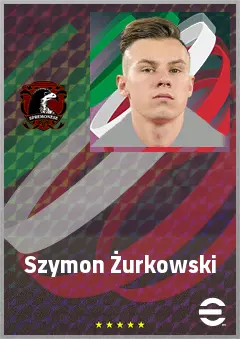 Szymon Żurkowski eFootball 2026 player card, 72 OVR CMF