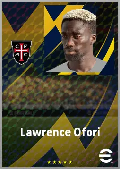 Lawrence Ofori eFootball 2026 player card, 68 OVR CMF