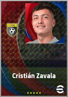 Cristián Zavala eFootball 2026 player card, 70 OVR RWF