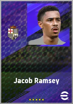 Jacob Ramsey eFootball 2026 player card, 74 OVR CMF