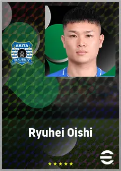 Oishi Ryuhei eFootball 2026 player card, 65 OVR LMF
