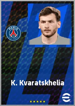 K. Kvaratskhelia eFootball 2026 player card, 83 OVR LWF