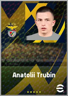 Anatolii Trubin eFootball 2026 player card, 78 OVR GK
