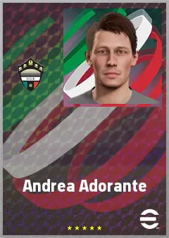 Andrea Adorante eFootball 2026 player card, 72 OVR CF