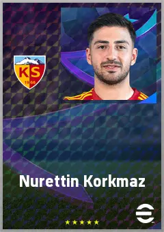 Nurettin Korkmaz eFootball 2026 player card, 64 OVR LWF