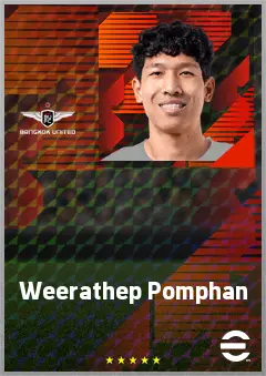 Weerathep Pomphan eFootball 2026 player card, 67 OVR DMF