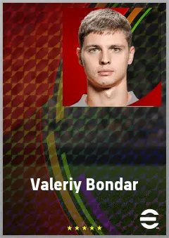 Valeriy Bondar eFootball 2026 player card, 71 OVR CB