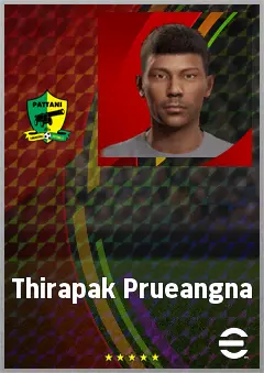 Thirapak Prueangna eFootball 2026 player card, 64 OVR CMF