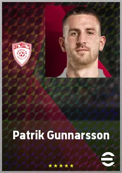 Patrik Gunnarsson eFootball 2026 player card, 68 OVR GK
