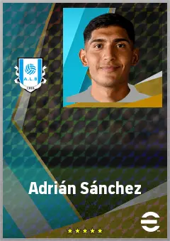 Adrián Sánchez eFootball 2026 player card, 75 OVR DMF