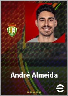 André Almeida eFootball 2026 player card, 76 OVR AMF