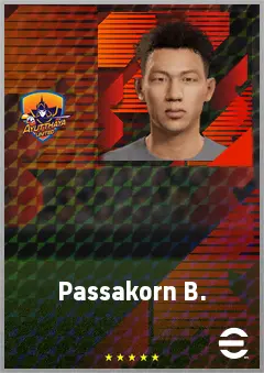 Passakorn B. eFootball 2026 player card, 62 OVR CMF