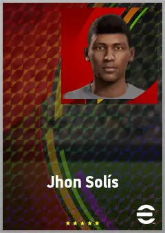 Jhon Solís eFootball 2026 player card, 67 OVR AMF