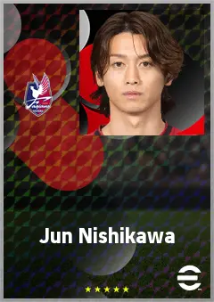 Nishikawa Jun eFootball 2026 player card, 66 OVR AMF