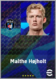Malthe Højholt eFootball 2026 player card, 70 OVR DMF