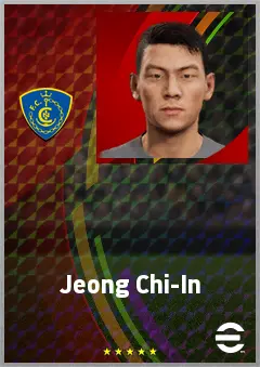 Jeong Chi-In eFootball 2026 player card, 65 OVR LWF