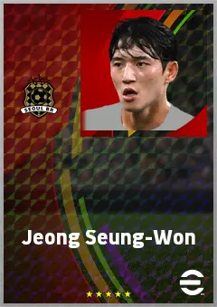 Jeong Seung-Won eFootball 2026 player card, 69 OVR RMF