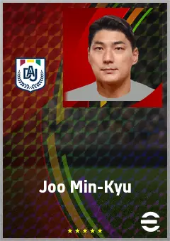 Joo Min-Kyu eFootball 2026 player card, 68 OVR CF