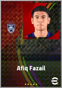Afiq Fazail eFootball 2026 player card, 70 OVR CMF