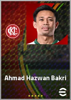 Ahmad Hazwan Bakri eFootball 2026 player card, 62 OVR CF
