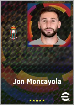 Jon Moncayola eFootball 2026 player card, 74 OVR CMF