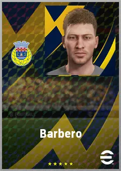Barbero eFootball 2026 player card, 70 OVR CF