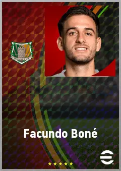 Facundo Boné eFootball 2026 player card, 70 OVR LWF