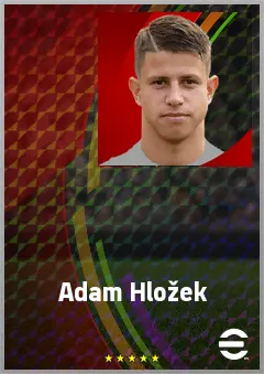 Adam Hložek eFootball 2026 player card, 75 OVR CF