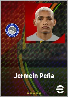 Jermein Peña eFootball 2026 player card, 71 OVR CB