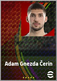 Adam Gnezda Čerin eFootball 2026 player card, 71 OVR CMF