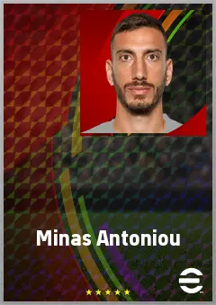 Minas Antoniou eFootball 2026 player card, 71 OVR RB