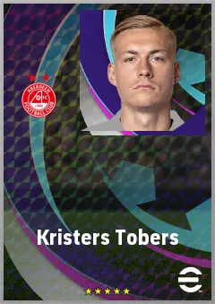 Kristers Tobers eFootball 2026 player card, 68 OVR CB