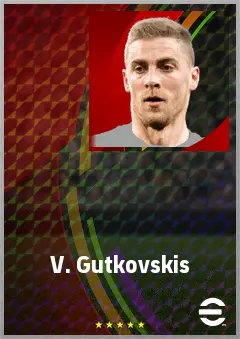 V. Gutkovskis eFootball 2026 player card, 69 OVR CF