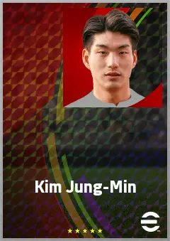 Kim Jung-Min eFootball 2026 player card, 65 OVR CMF