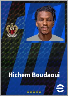 Hichem Boudaoui eFootball 2026 player card, 74 OVR CMF
