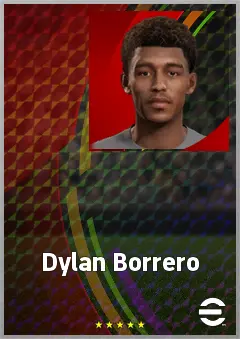 Dylan Borrero eFootball 2026 player card, 71 OVR LWF