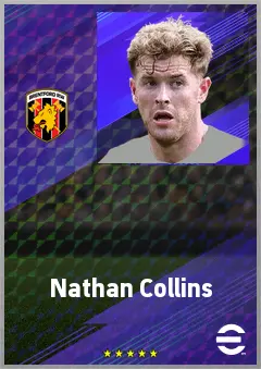 Nathan Collins eFootball 2026 player card, 76 OVR CB