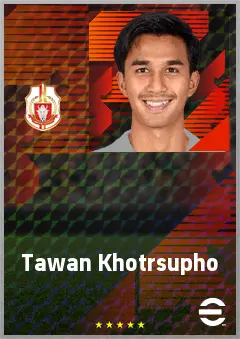 Tawan Khotrsupho eFootball 2026 player card, 63 OVR CF
