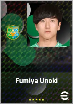 Unoki Fumiya eFootball 2026 player card, 67 OVR RMF